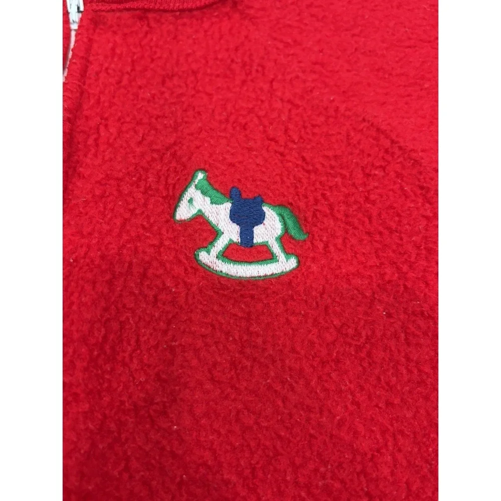 Vintage Carters 6-12 Months Red Blanket Pajama Full‎ Zip Sleeper Horse Footed